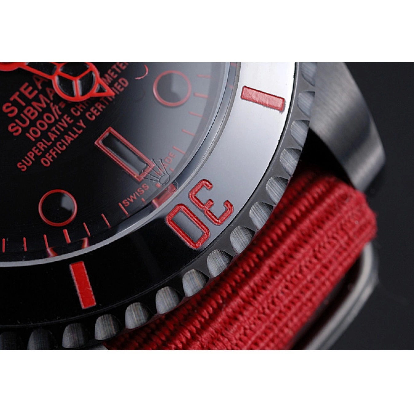 Rolex aaa copy Strap Rolex Submariner Stealth Nylon 622010 Red 0731